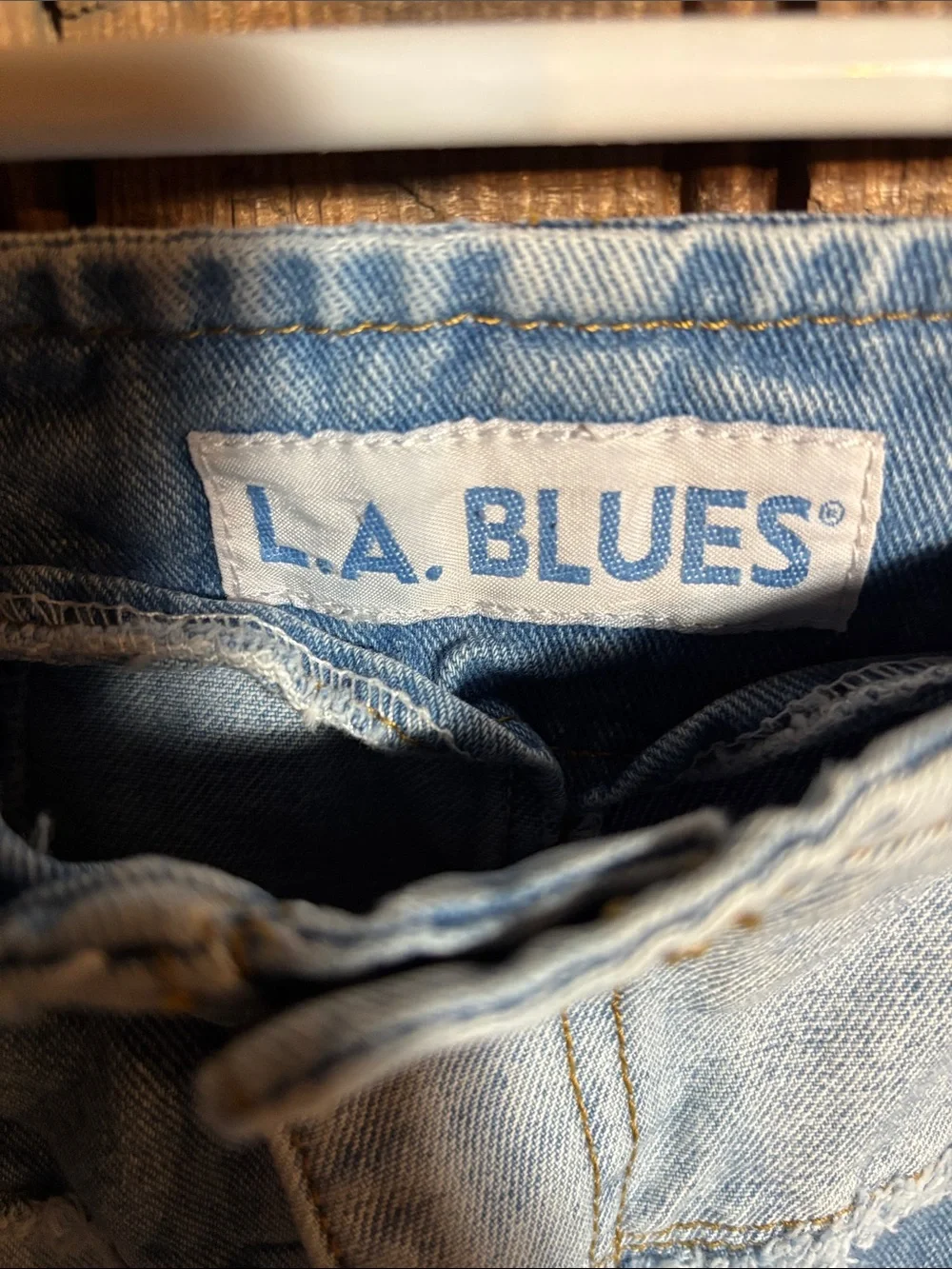 Patchwork Two-Tone Blue Denim Pants - Picture 4 of 9